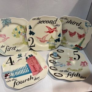 Rosanna 12 Days of Christmas Appetizer Plates, Full set, 6.25"